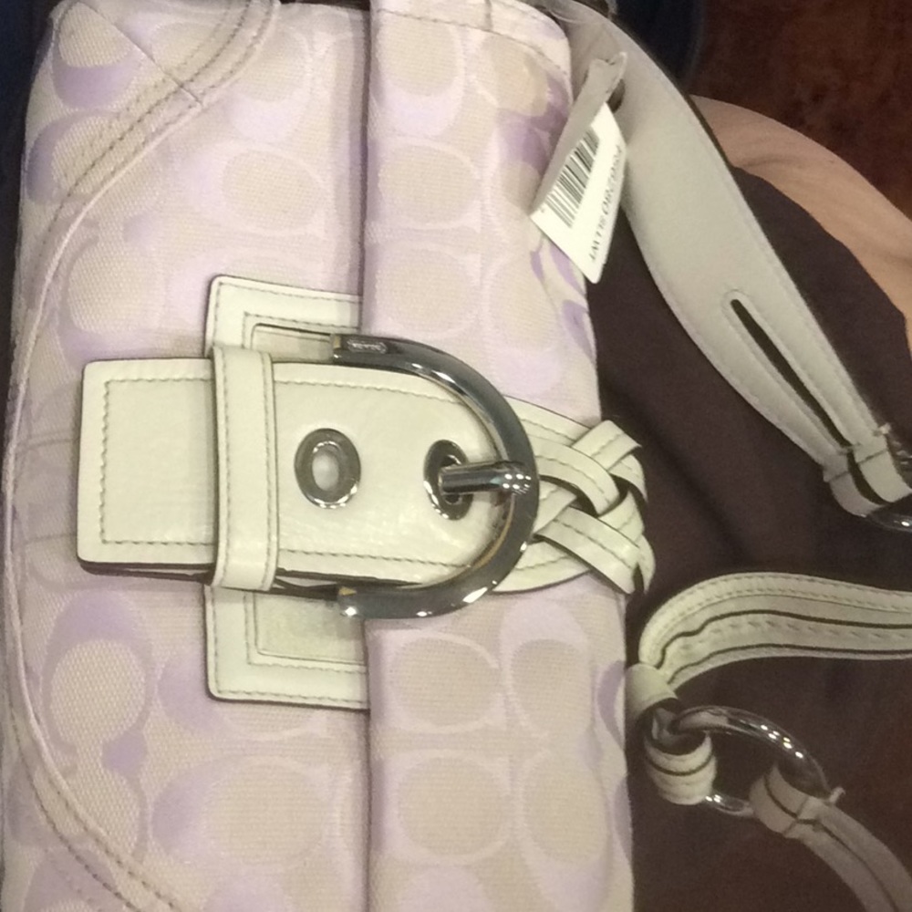 Coach Lavender and Cream Clutch